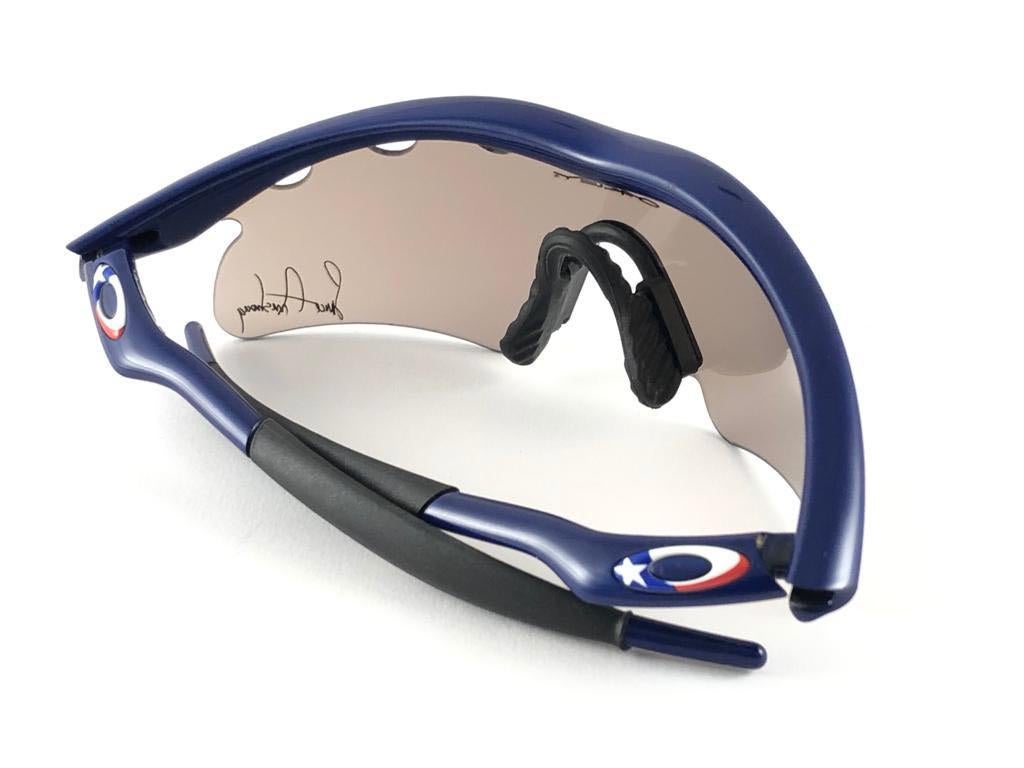 Gray New Vintage Oakley Lance Armstrong M Series Navy 2000's Sunglasses 