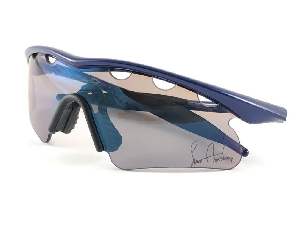 Women's or Men's New Vintage Oakley Lance Armstrong M Series Navy 2000's Sunglasses 
