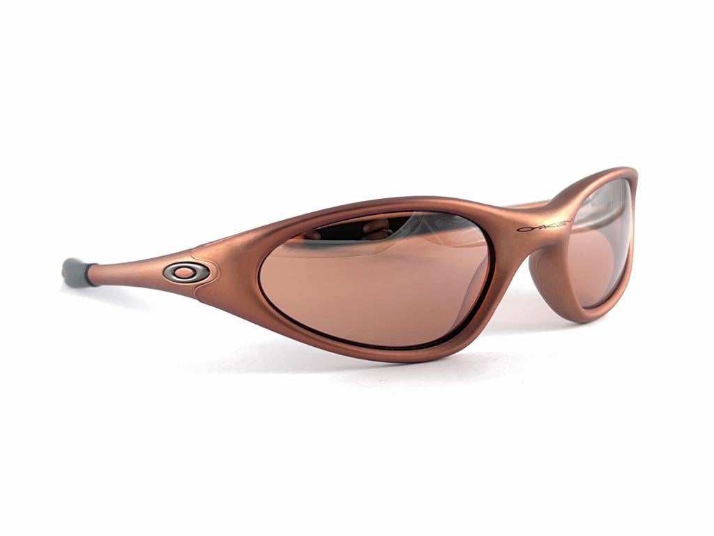 New Vintage Oakley Minute Copper mirror Lens 1999 Sunglasses 4