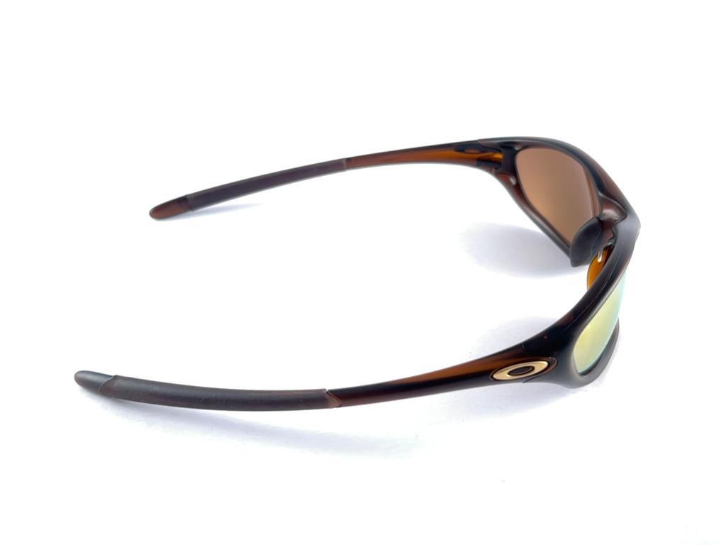 New Vintage Oakley Minute Tortoise Mirrored Lens 1999 Sunglasses  For Sale 2