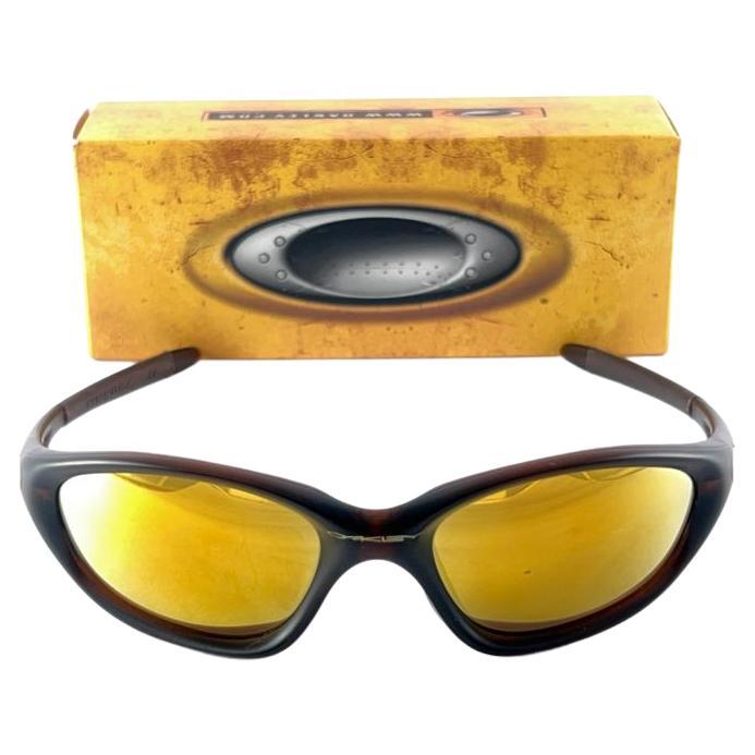 New Vintage Oakley Minute Tortoise Mirrored Lens 1999 Sunglasses  For Sale