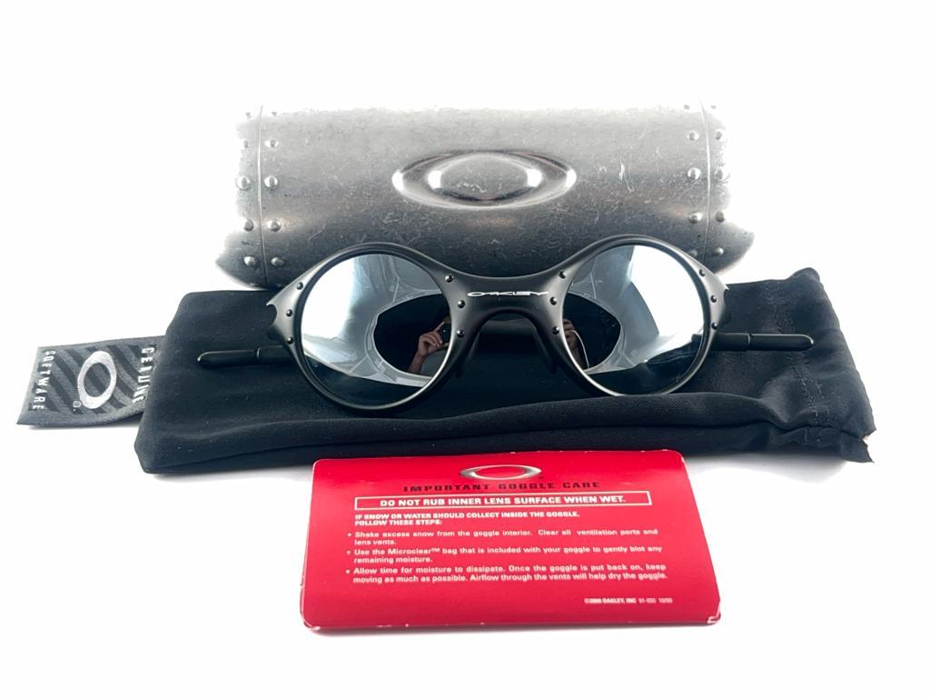 New Vintage Oakley Moon Round Black 1998 Sunglasses 11