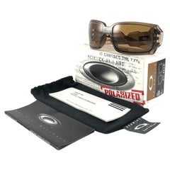 Oakley - Lunettes de soleil vintage à monture tambour en bronze polarisé, état neuf, 2005