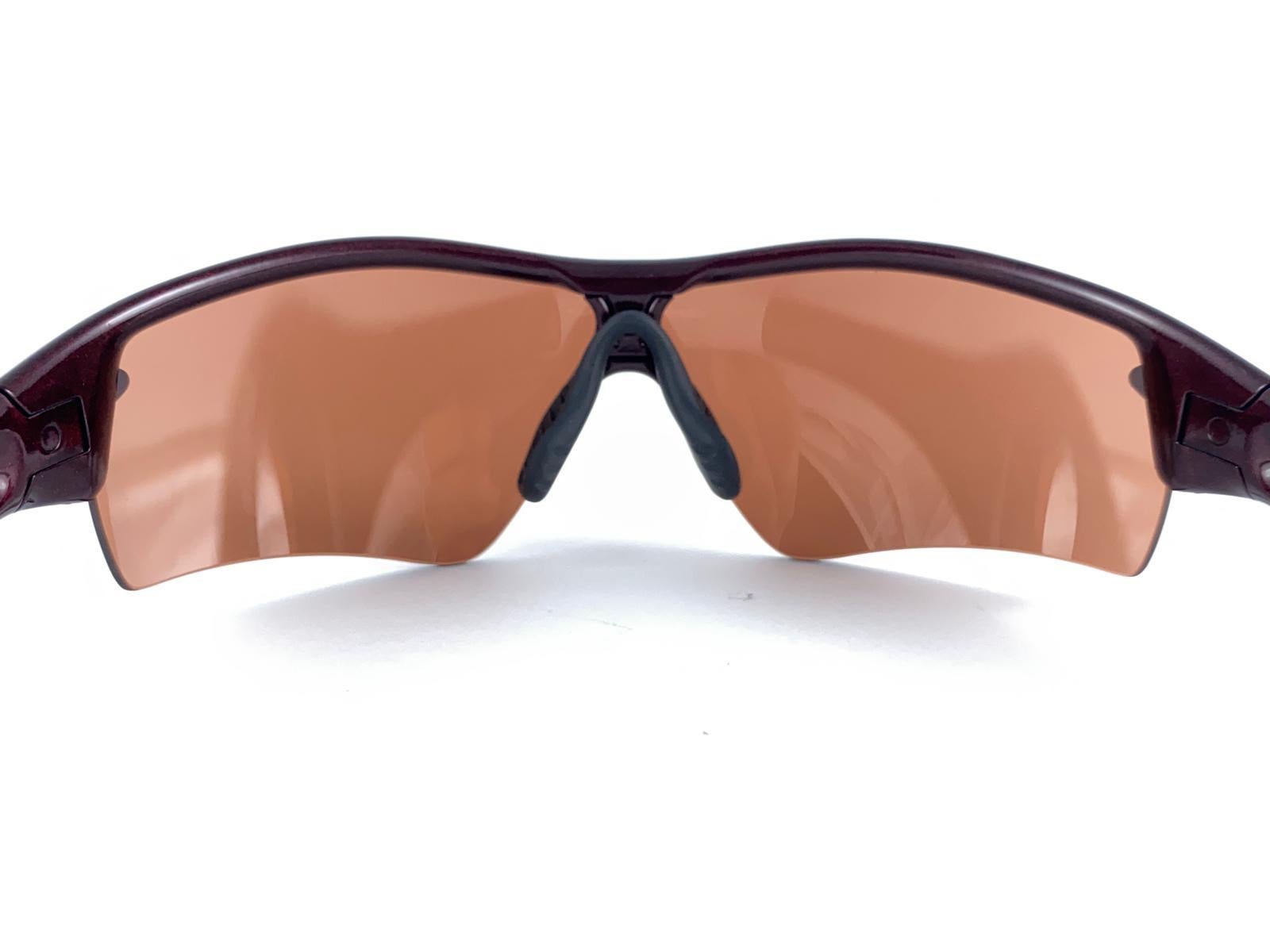 New Vintage Oakley Radar Burgundy Frame Rose Lens 1999 Sunglasses 1