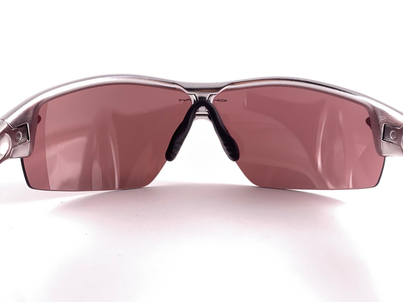 New Vintage Oakley Radar Frame Rose Mirrored Lens 1999 Sunglasses 2