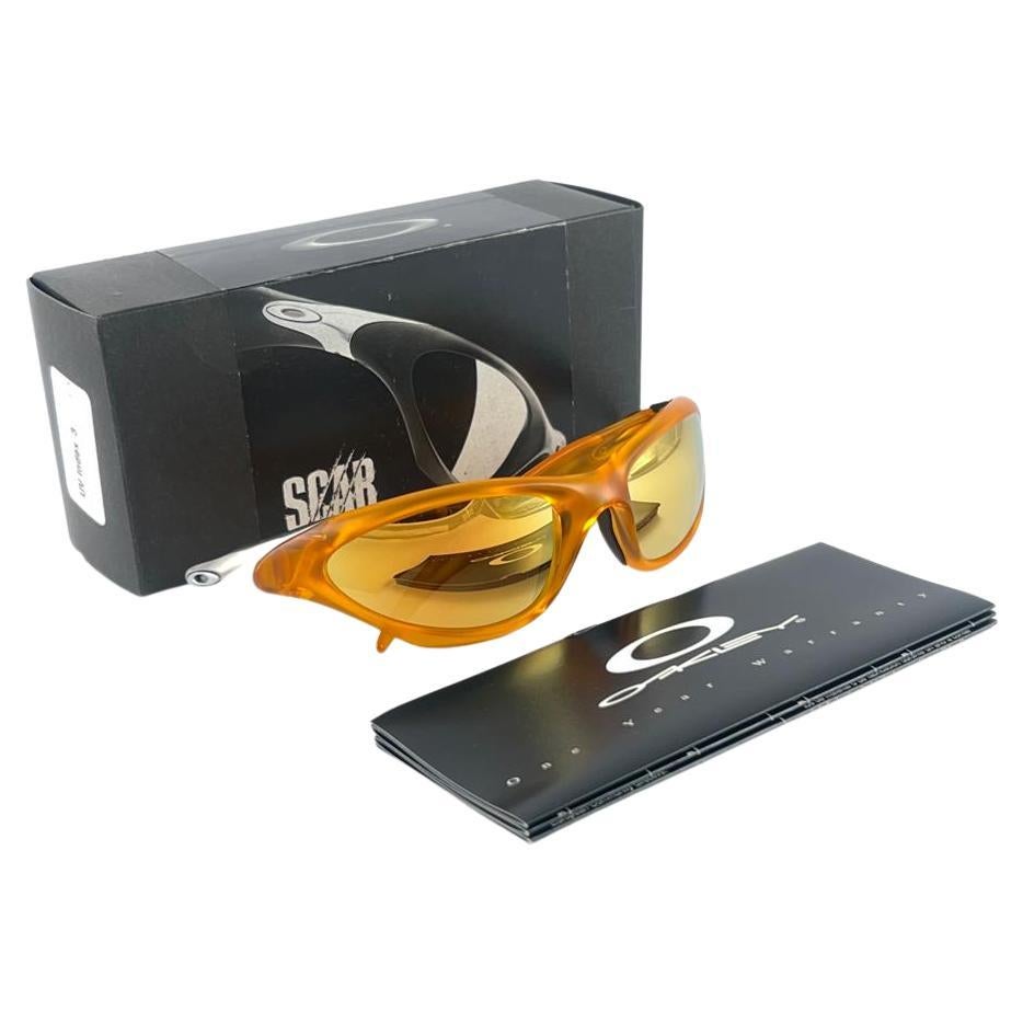 New Vintage Oakley Scar Butterscotch W24K Lens 2001 Sunglasses 