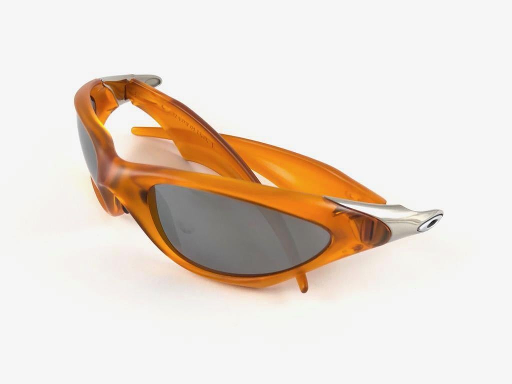 New Vintage Oakley Scar Persimmon Black Iridium Lens 2001 Sunglasses 5