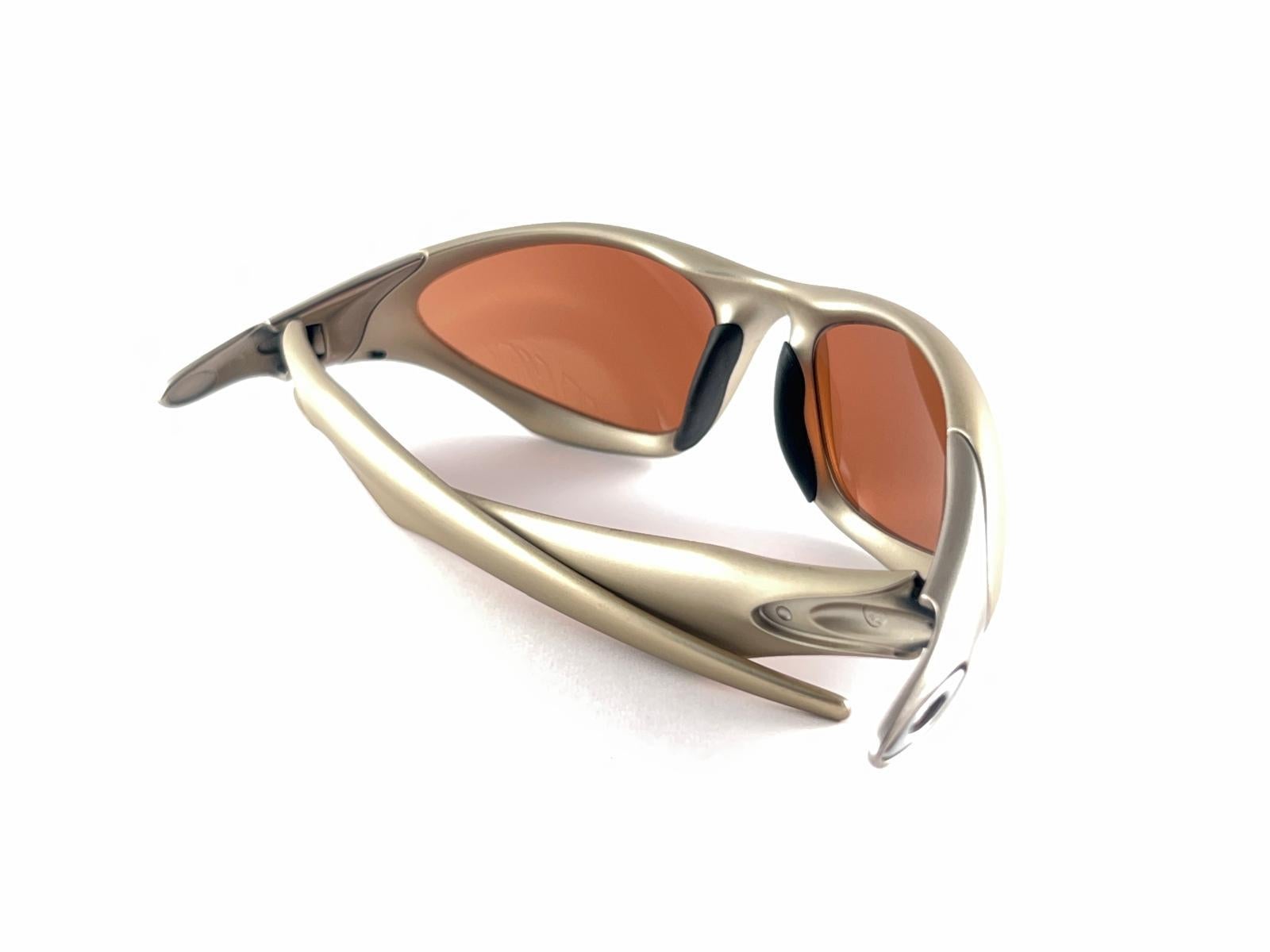 New Vintage Oakley Scar Salmon Iridium Lenses Sunglasses 1990's Made in Usa For Sale 8