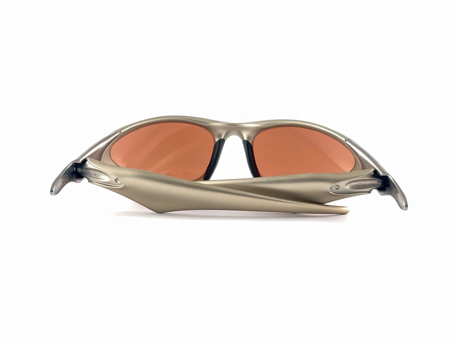 New Vintage Oakley Scar Salmon Iridium Lenses Sunglasses 1990's Made in Usa For Sale 9