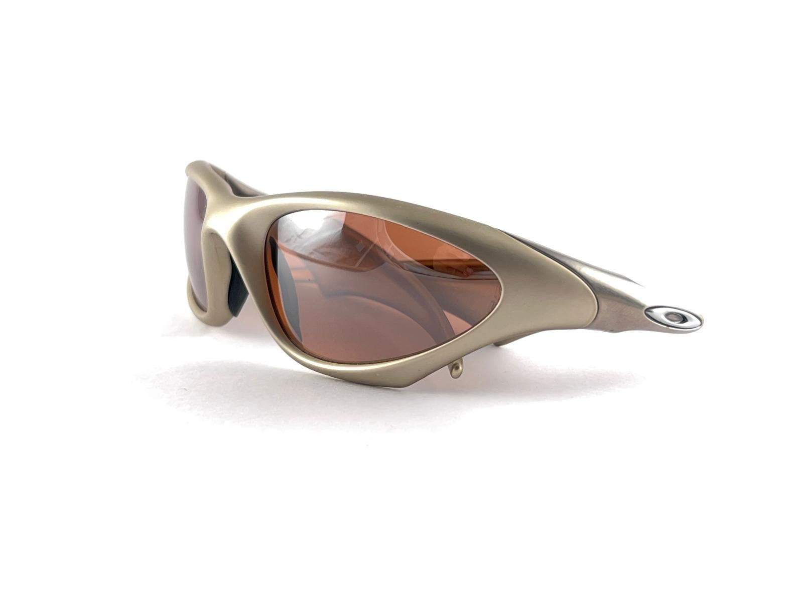 Black New Vintage Oakley Scar Salmon Iridium Lenses Sunglasses 1990's Made in Usa For Sale