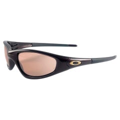 New Vintage Oakley Straight Metallic Burgundy 2000's Sunglasses