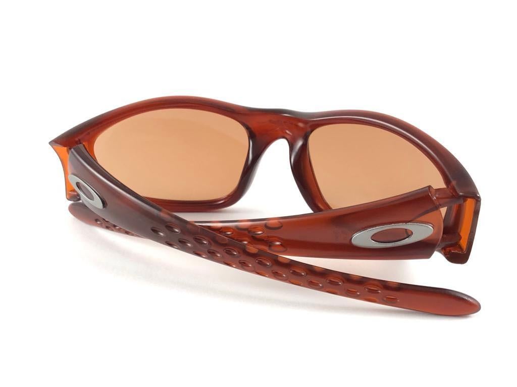 Brown New Vintage Oakley TEN Frame Lava VR28 Lens 1998 Sunglasses 