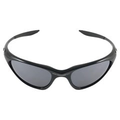 Oakley - Lunettes de soleil vintage neuves en cuir noir métallisé avec monture en verre Iridium, 1999 