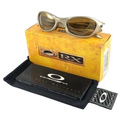 Oakley - Lunettes de soleil vintage dorées avec lunettes, neuves, 2003 
