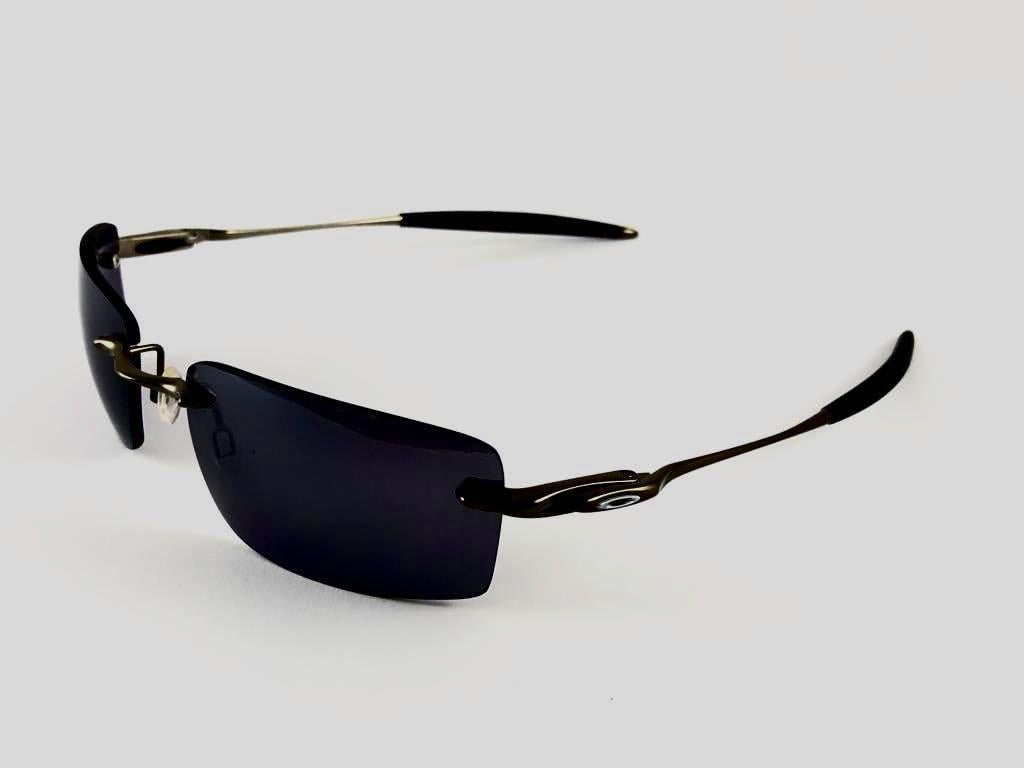 New Vintage Oakley Why 3 Titanium Rimless Black Iridium Lens 2001 Sunglasses In New Condition In Baleares, Baleares
