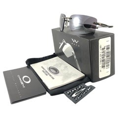 Nuovo Occhiali da sole vintage Oakley Why 3 Titanium Rimless Black Iridium Lens 2001
