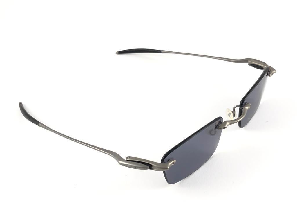 Beige New Vintage Oakley WHY3 Titanium Grey 2001 Sunglasses 