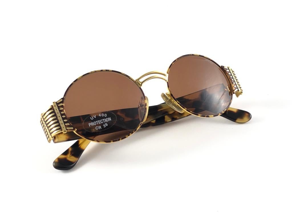 Brown New Vintage Opera op139 Oval Tortoise & Gold  1990 Sunglasses Made in Italy