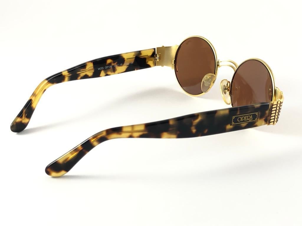 New Vintage Opera op139 Oval Tortoise & Gold  1990 Sunglasses Made in Italy 1