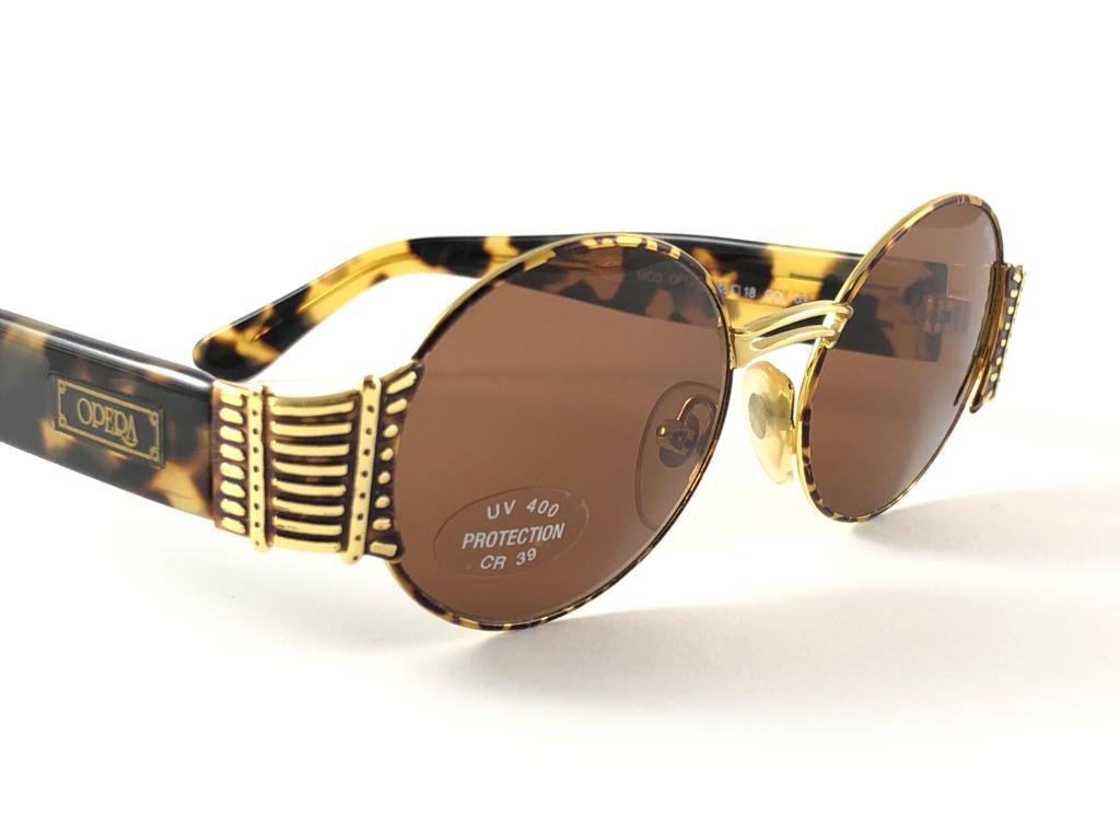 New Vintage Opera op139 Oval Tortoise & Gold  1990 Sunglasses Made in Italy 2