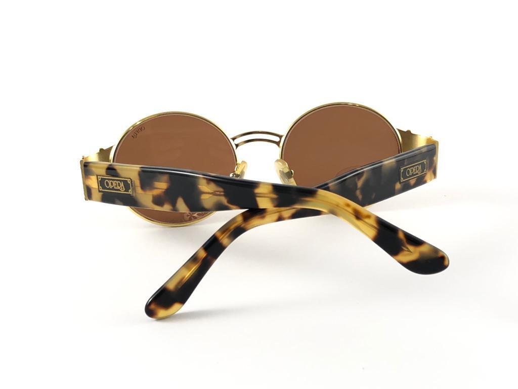 New Vintage Opera op139 Oval Tortoise & Gold  1990 Sunglasses Made in Italy 3