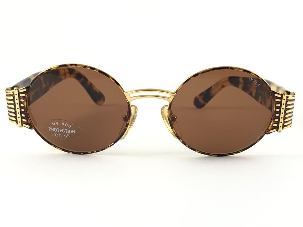 New Vintage Opera op139 Oval Tortoise & Gold  1990 Sunglasses Made in Italy 4