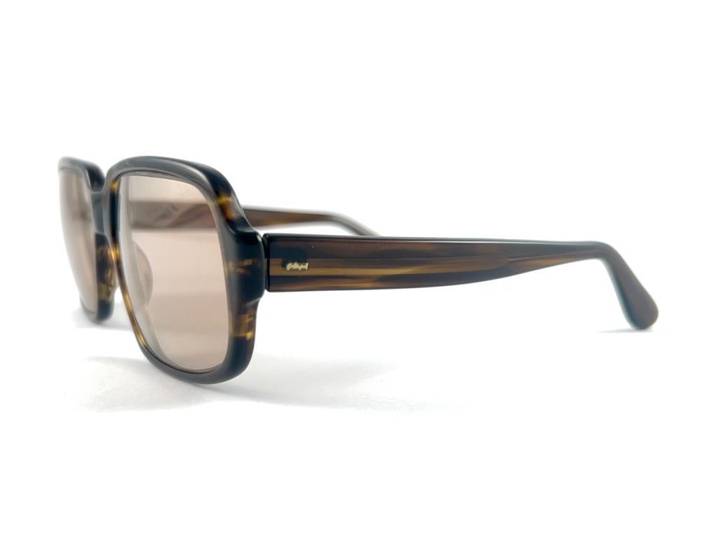 Beige New Vintage OWP Cauder Mod 561  Brown Lenses 1980 Sunglasses For Sale
