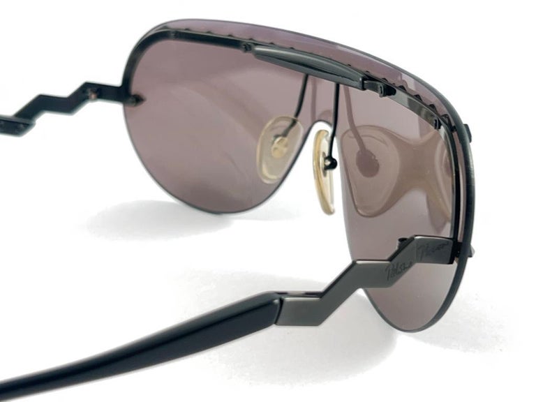 Vintage Black Womens Paloma Picasso Aviator Sunglasses 3716 Made in Germany Black Womens Paloma Picasso Aviator Sunglasses 3716 Made in  main image 3