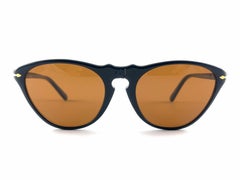 Nuevo Vintage Persol By Ratti Cat Eye Gafas de sol con montura negra años 60 Made In Italy