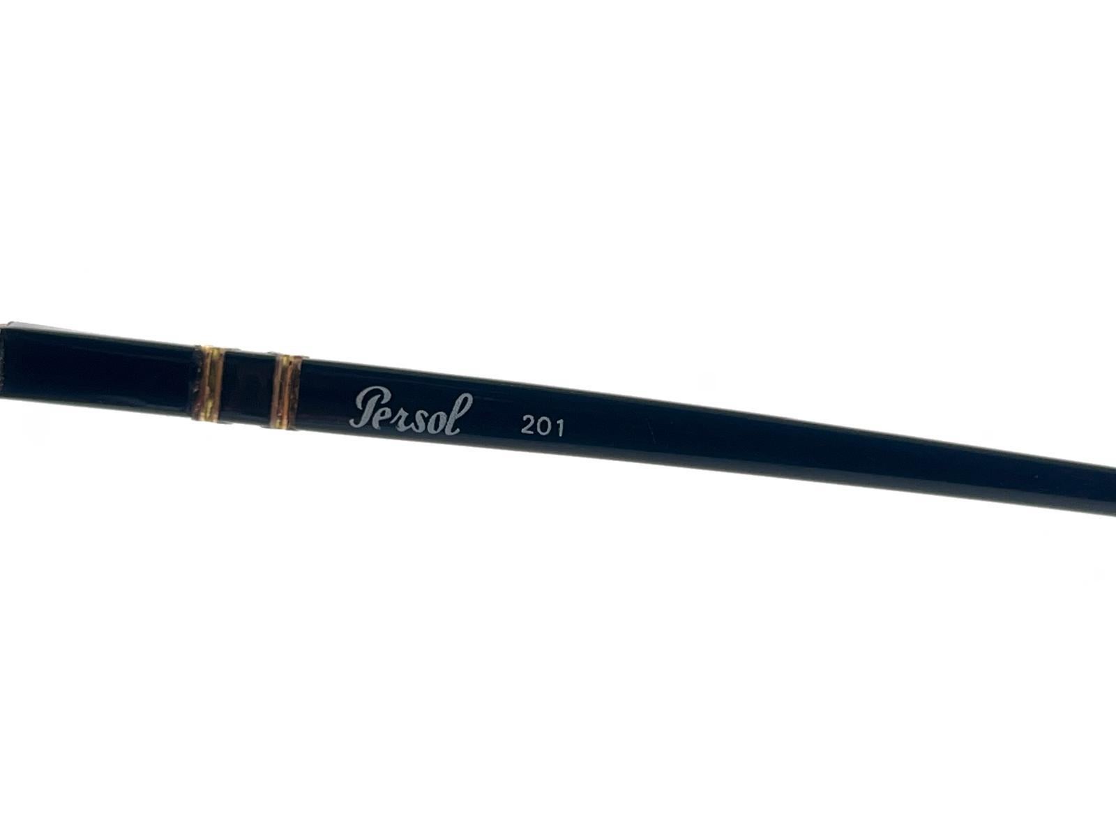 New Vintage Persol By Ratti Cat Eye Black Frame Sunglasses 1960's Made In Italy en vente 3