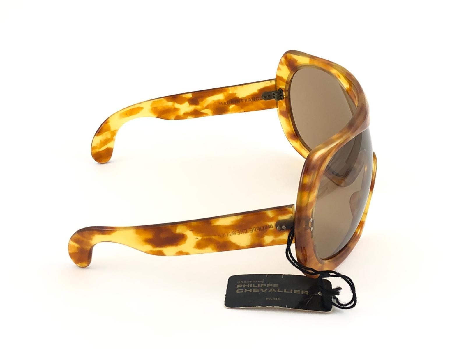 New Vintage Philippe Chevallier II Light Tortoise Miles Davis 1960 Sunglasses For Sale 2
