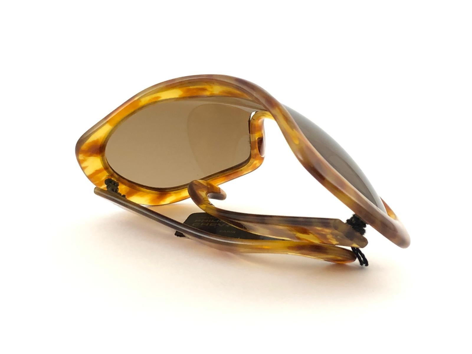 New Vintage Philippe Chevallier II Light Tortoise Miles Davis 1960 Sunglasses For Sale 4