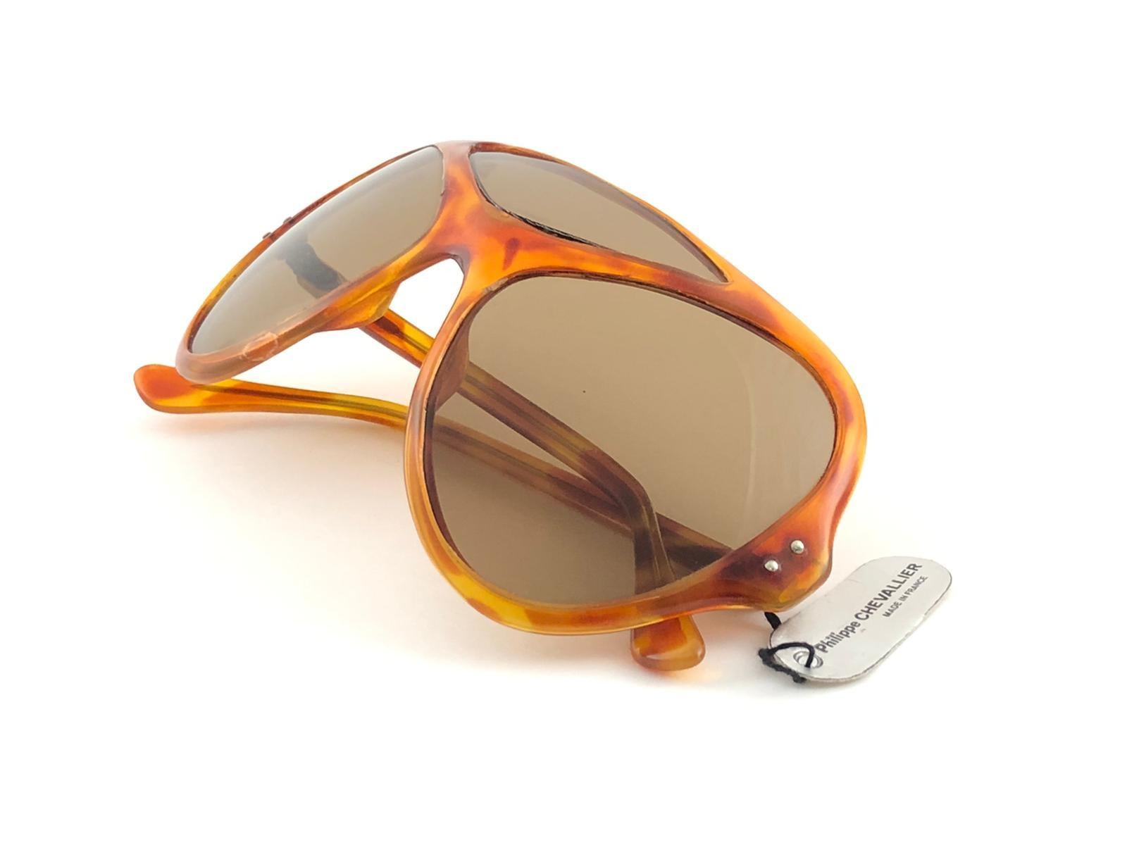 New Vintage Philippe Chevallier III Light Tortoise Miles Davis 1960 Sunglasses For Sale 4