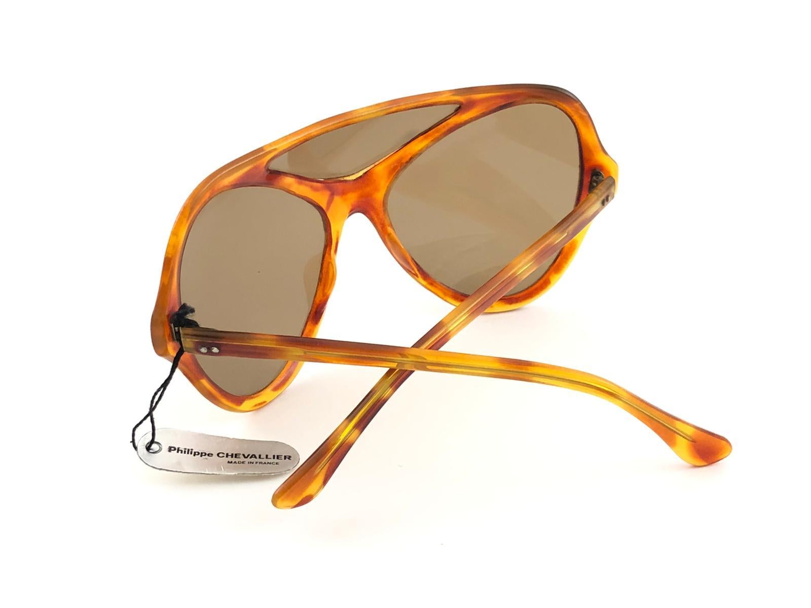 New Vintage Philippe Chevallier III Light Tortoise Miles Davis 1960 Sunglasses For Sale 5