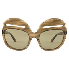 New Retro Pierre Cardin 6496 Slits Accents Oversized Sunglasses, 1960s 