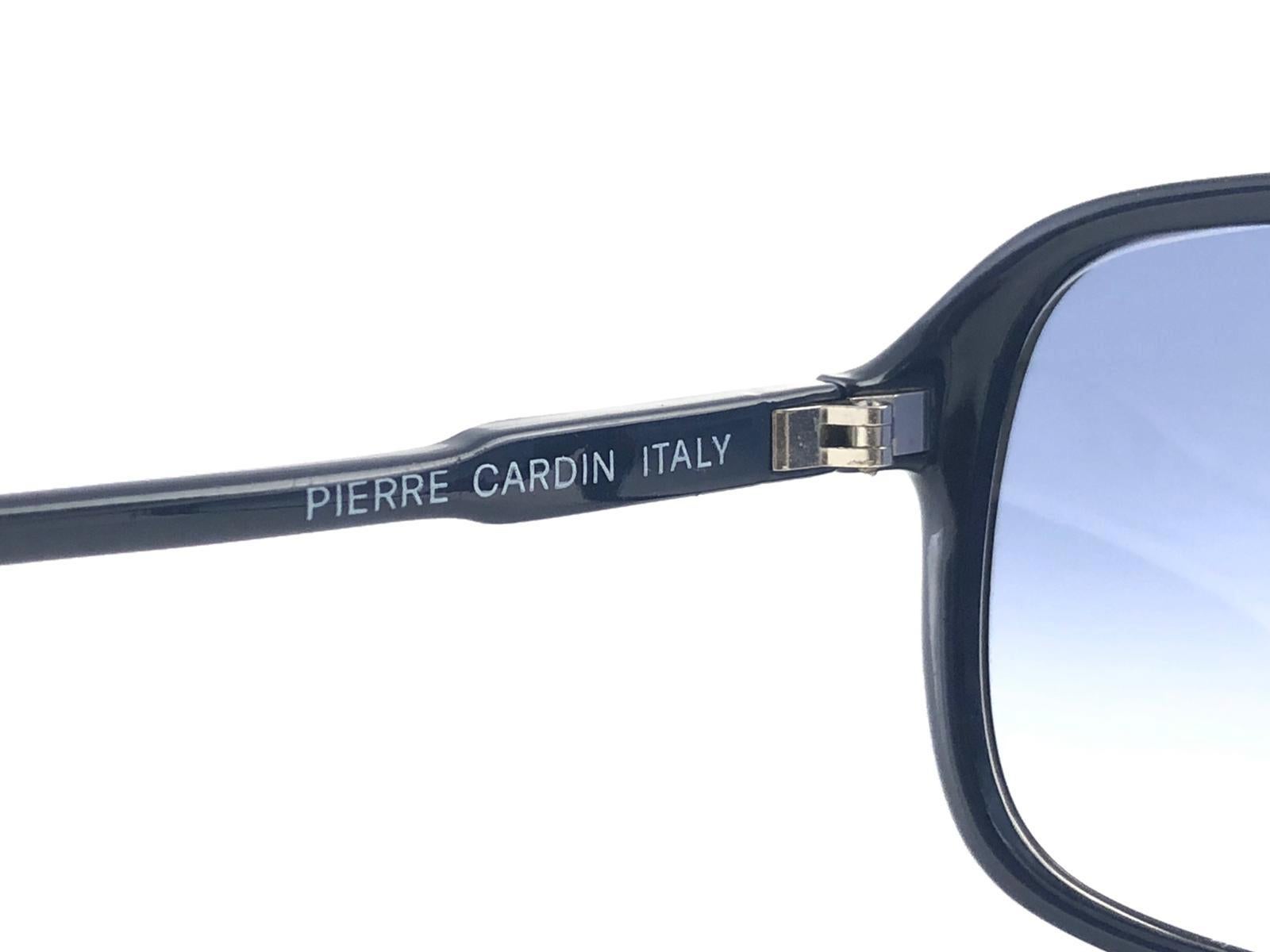 New Vintage Pierre Cardin Dark Blue Oversized CAVALIER 1970's sunglasses For Sale 1