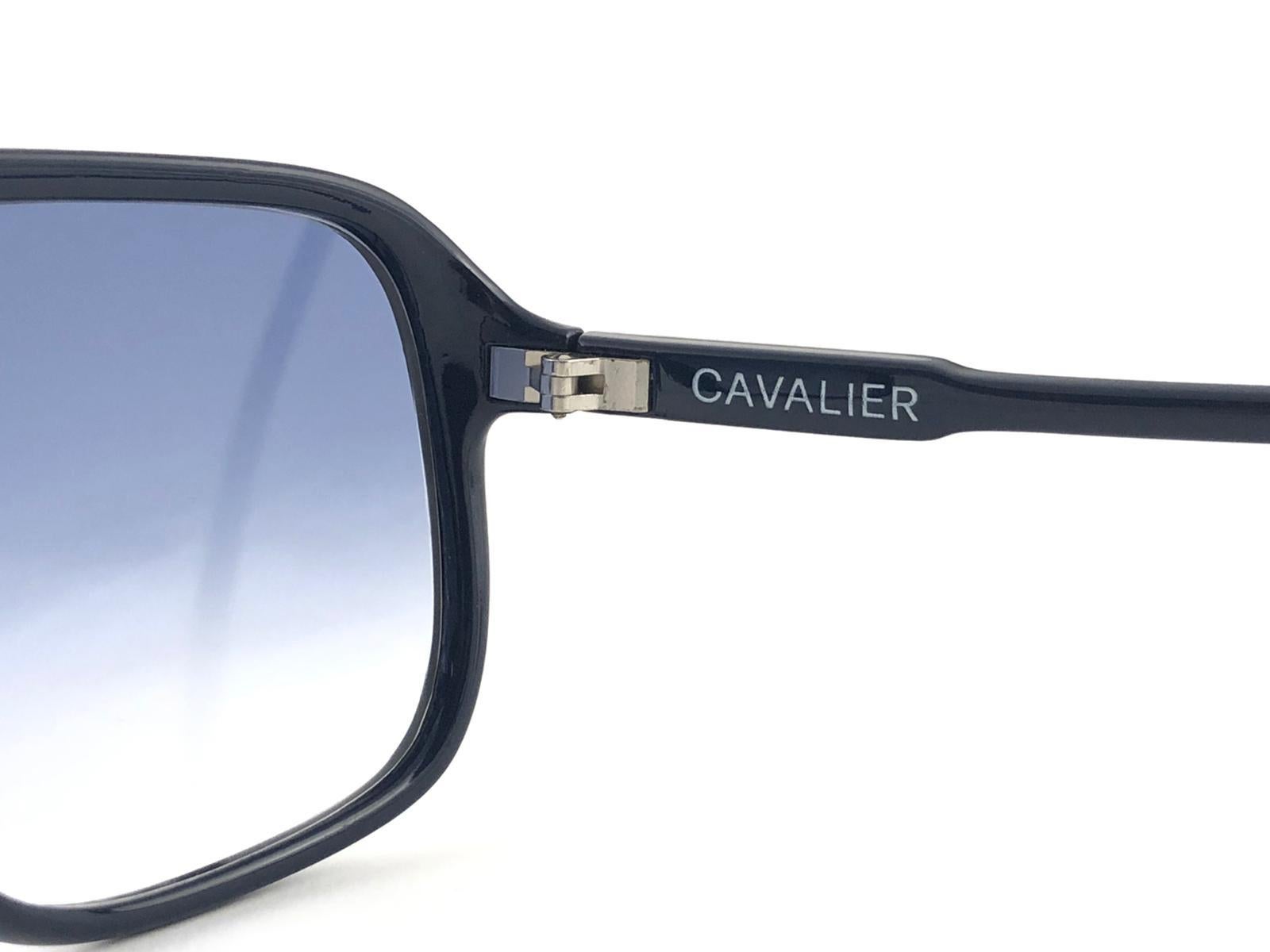 New Vintage Pierre Cardin Dark Blue Oversized CAVALIER 1970's sunglasses For Sale 3