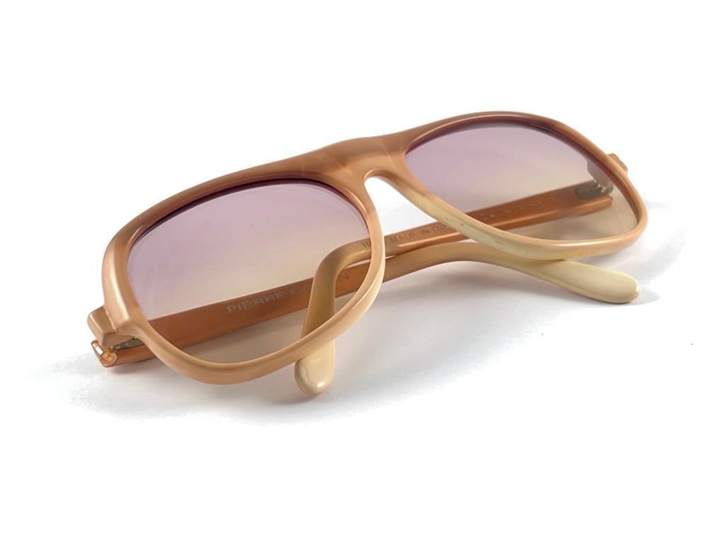 New Vintage Pierre Cardin Oversized 505 CAVALAIRE Ombre Nude 1970 Sunglasses For Sale 5