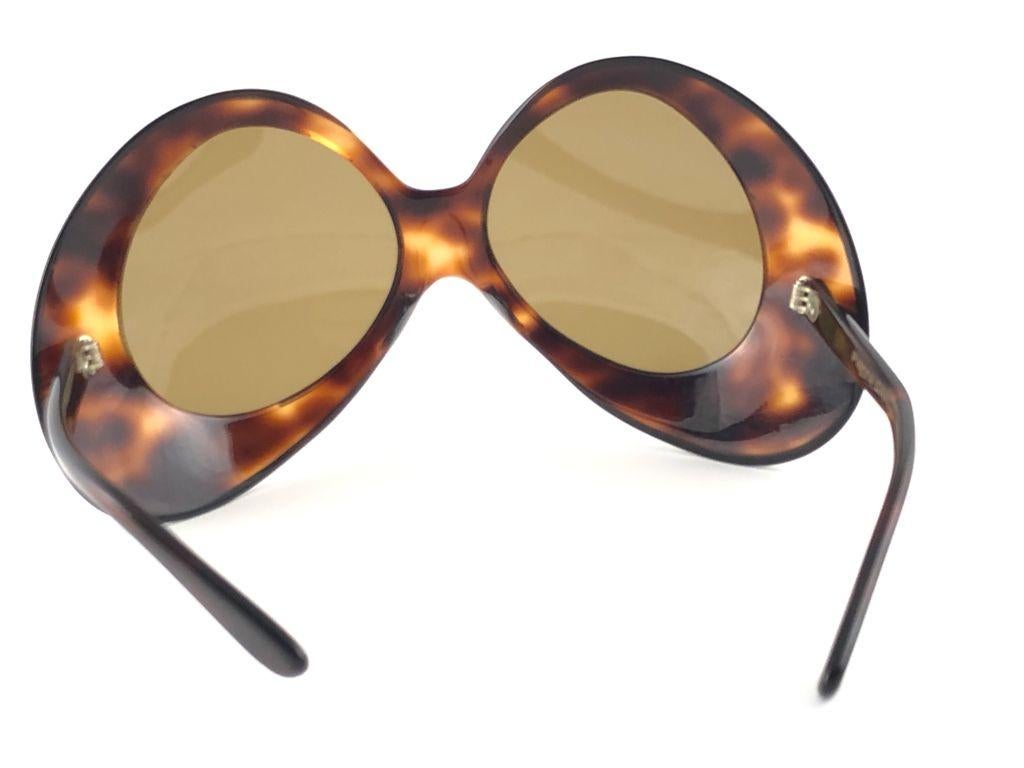 Brown New Vintage Pierre Cardin Oversized Avantgarde Collector Item 1960's Sunglasses For Sale