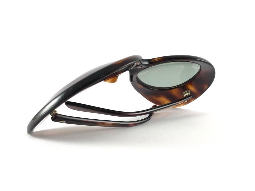 Gray New Vintage Pierre Cardin Oversized Avantgarde Collector Item 1960's Sunglasses For Sale