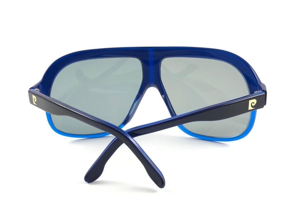 New Vintage Pierre Cardin Oversized Blue Ski Sport 1970's Sunglasses For Sale 4