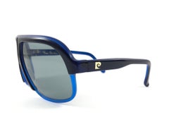 New Vintage Pierre Cardin Oversized Blue Ski Sport 1970's Sunglasses
