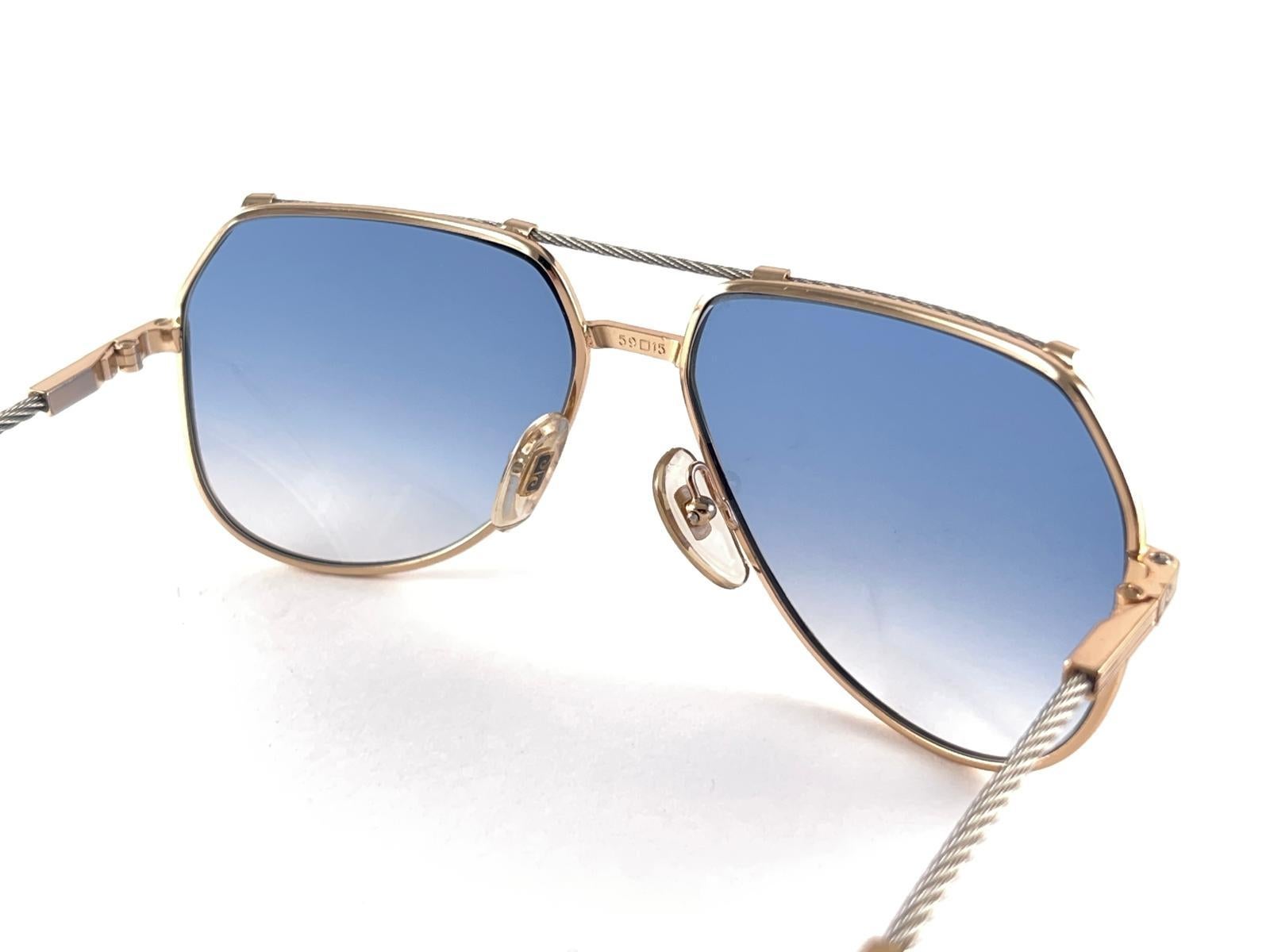 Nuevas Gafas de sol vintage Pierre Cardin Sailing CP 805 Lente Gradiente Azul Años 80 7