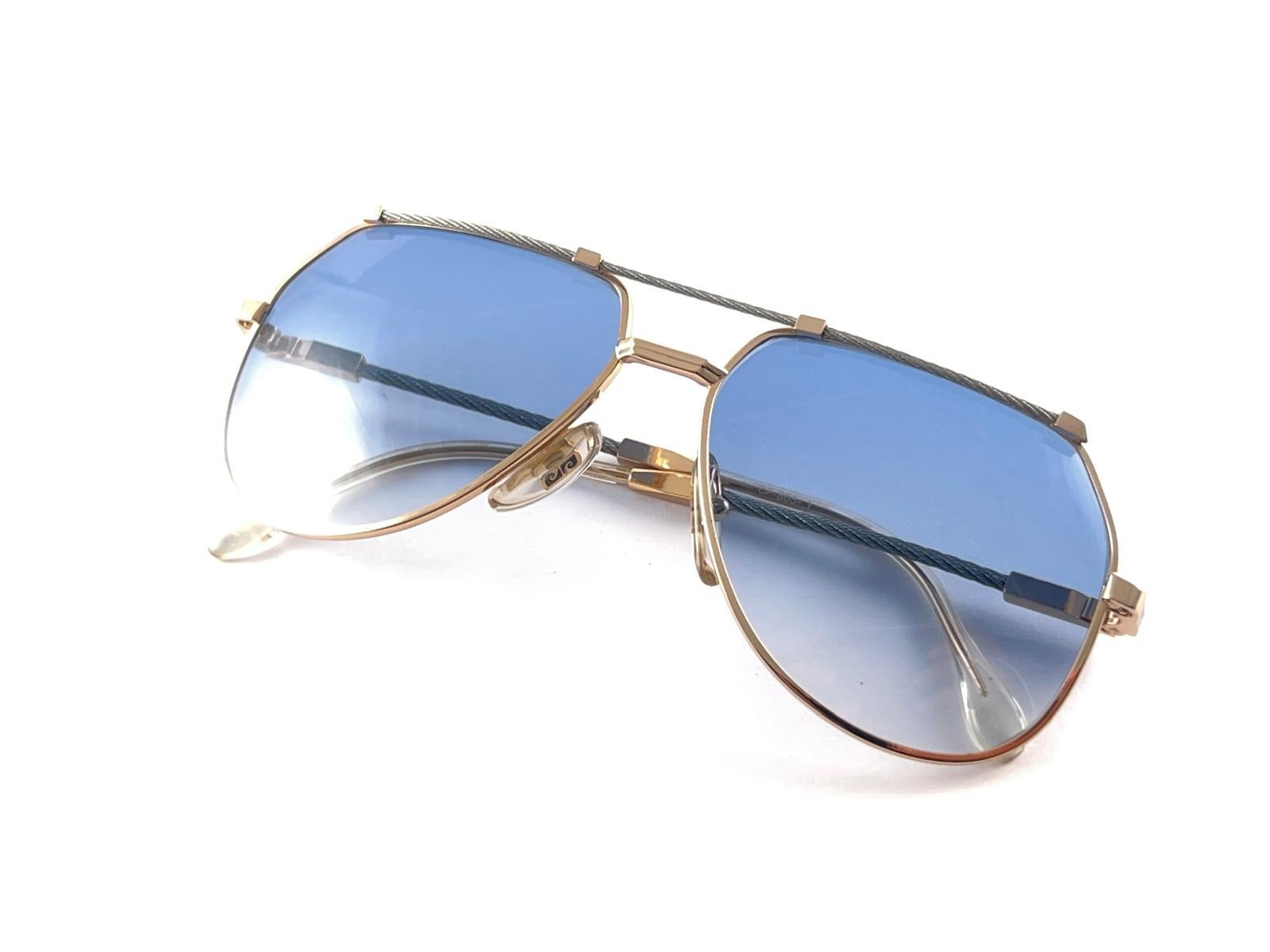 Nuevas Gafas de sol vintage Pierre Cardin Sailing CP 805 Lente Gradiente Azul Años 80 12