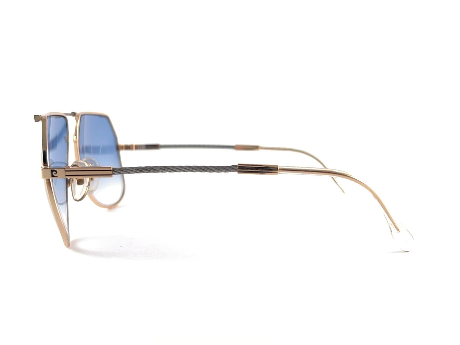 Femenino o masculino Nuevas Gafas de sol vintage Pierre Cardin Sailing CP 805 Lente Gradiente Azul Años 80