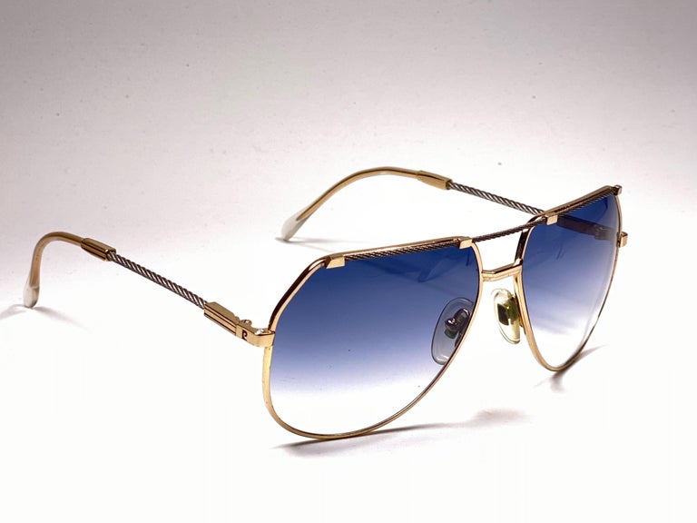 New Vintage Pierre Cardin Silver and Gold Blue Gradient Lens 1970's ...