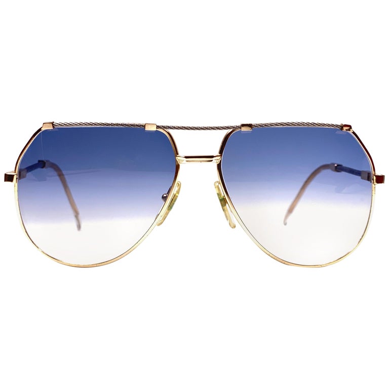 New Vintage Pierre Cardin Silver and Gold Blue Gradient Lens 1970's ...