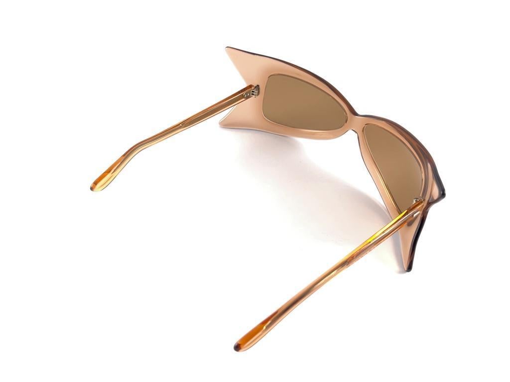 New Vintage Pierre Cardin Translucent Wrap Oversized Sunglasses 1960's France For Sale 5