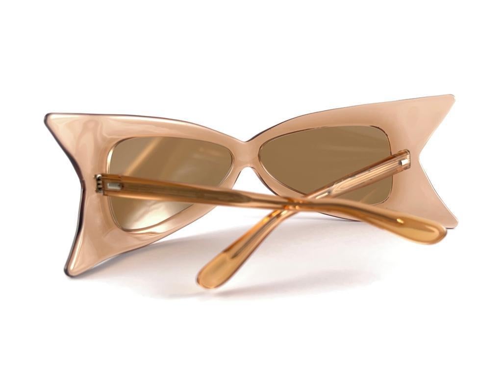 New Vintage Pierre Cardin Translucent Wrap Oversized Sunglasses 1960's France For Sale 6