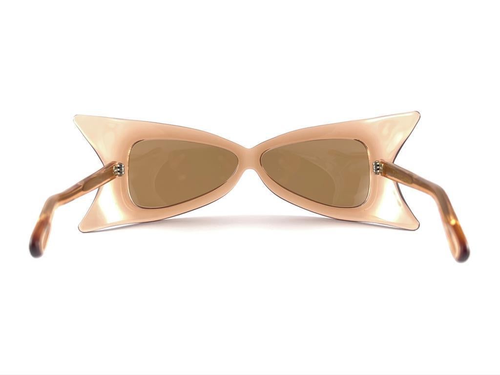 New Vintage Pierre Cardin Translucent Wrap Oversized Sunglasses 1960's France For Sale 7